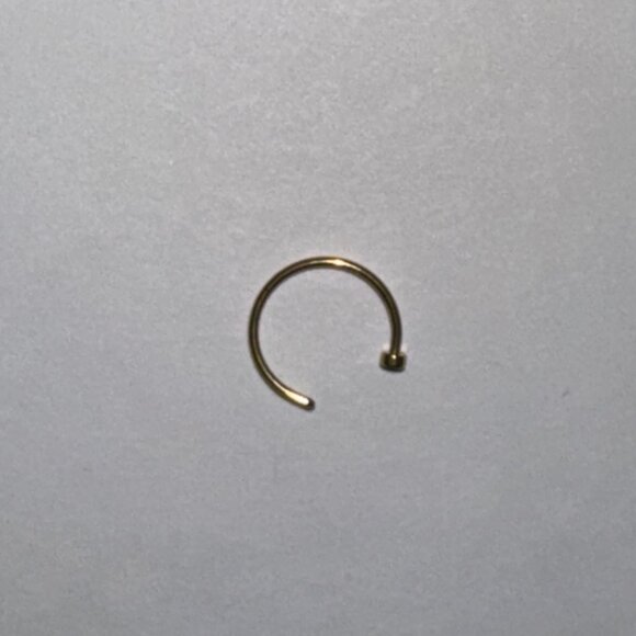 Gold 5/16 20 Gauge Titanium Plated Hoop Nose Rings - Picture 5 of 8